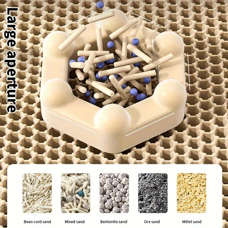 Large Cat Litter Mat Advanced Honeycomb Design for Easy Cleaning