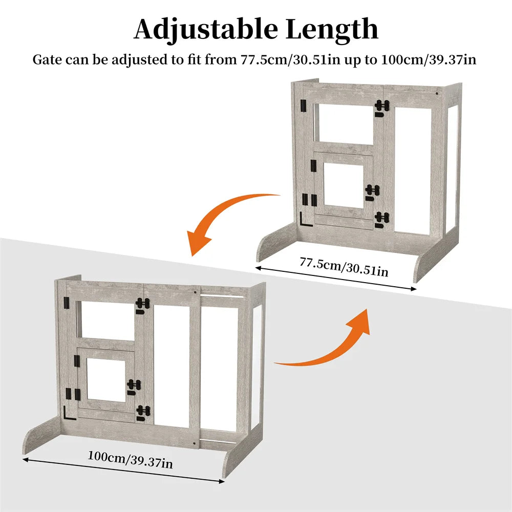 Dog Door Heavy Duty Tempered Glass Pet Gate Retractable