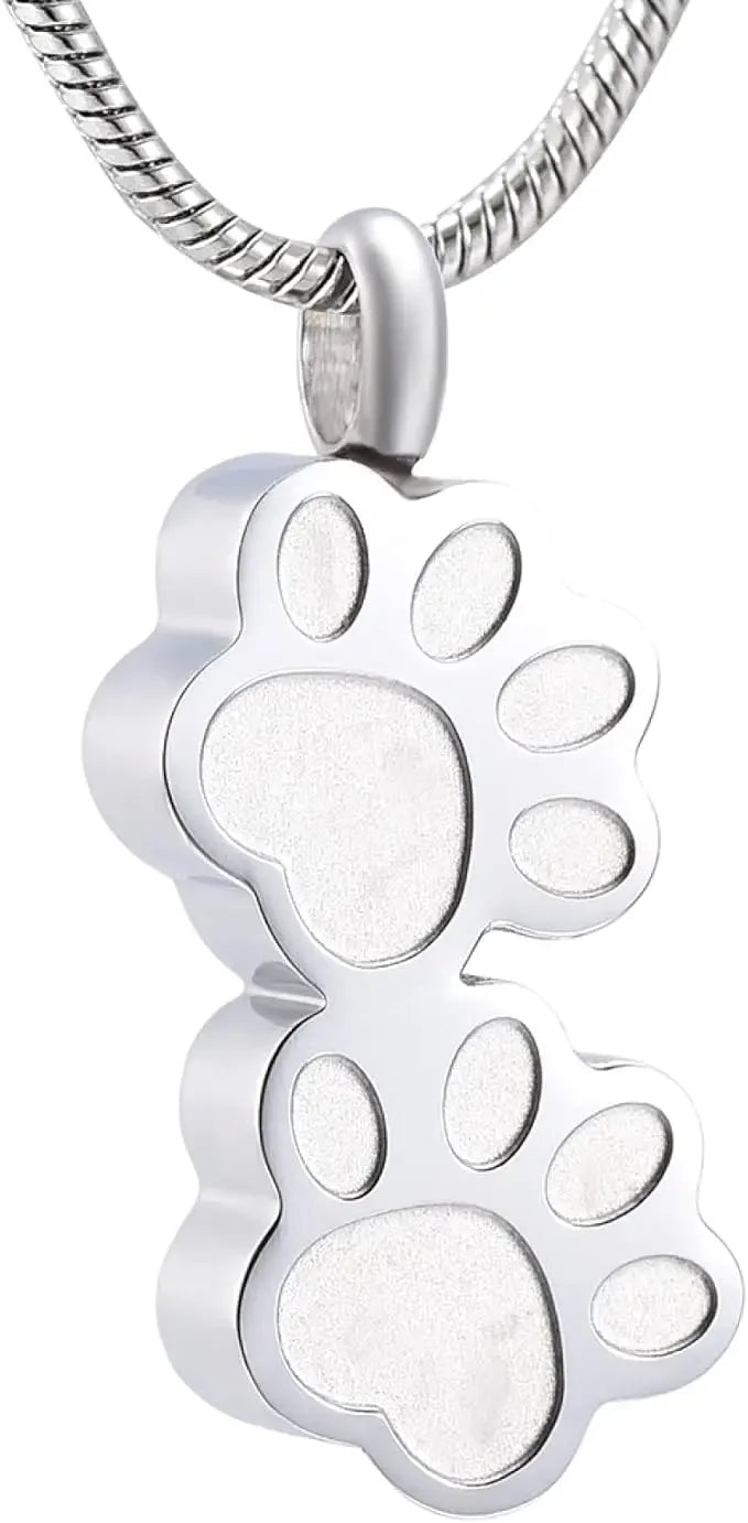 Pet Ashes Necklace Cat And Dog Claw Print Commemorative Box