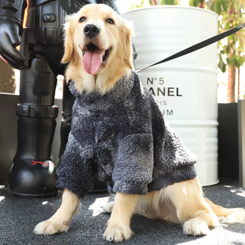 Thick Accessories Medium Large Jacket 3XL-7XL Wool Dog Windproof Winter Pet Lambs Clothes Coat