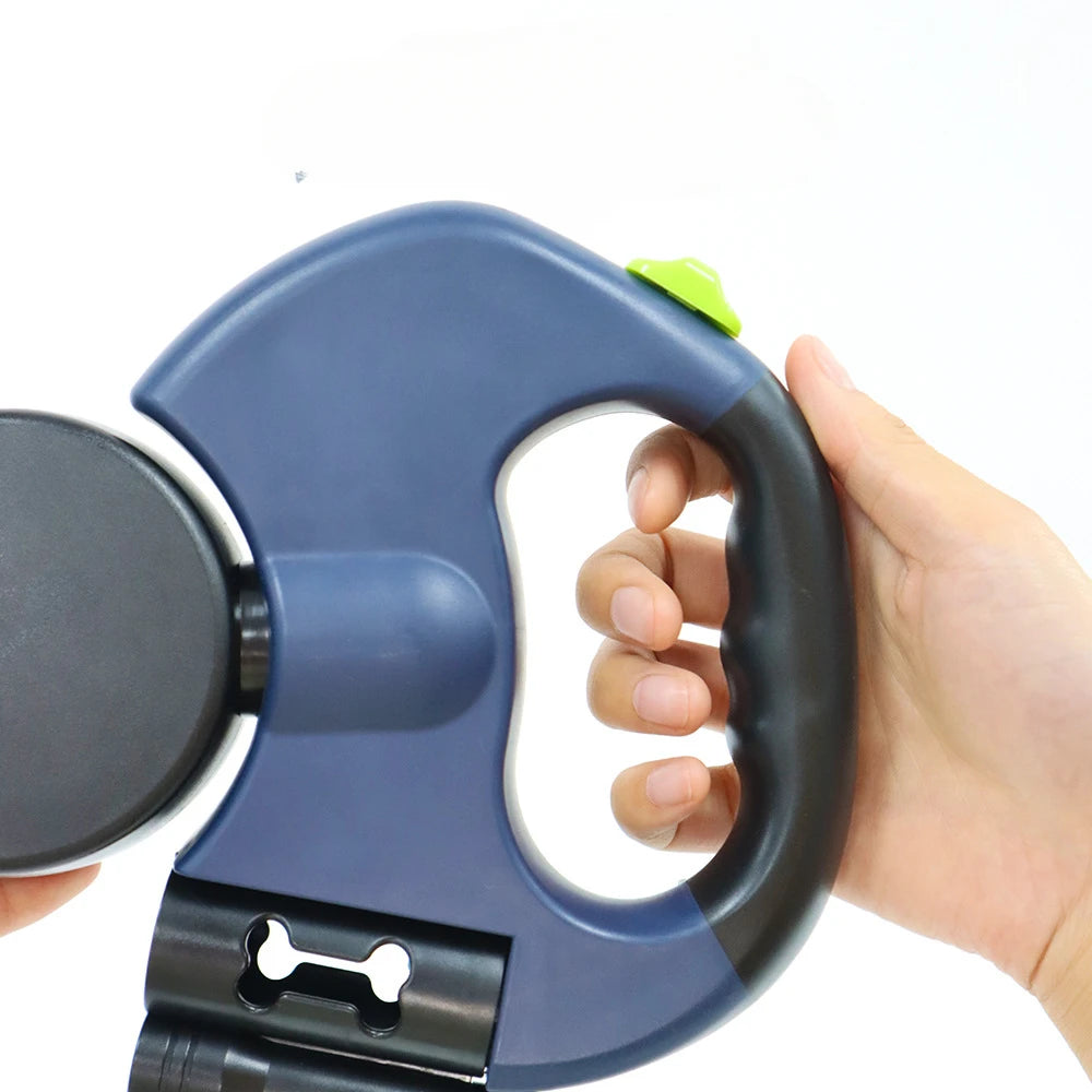 Automatic Retractable Two End Pet Leash with Flashlight 10 Feet