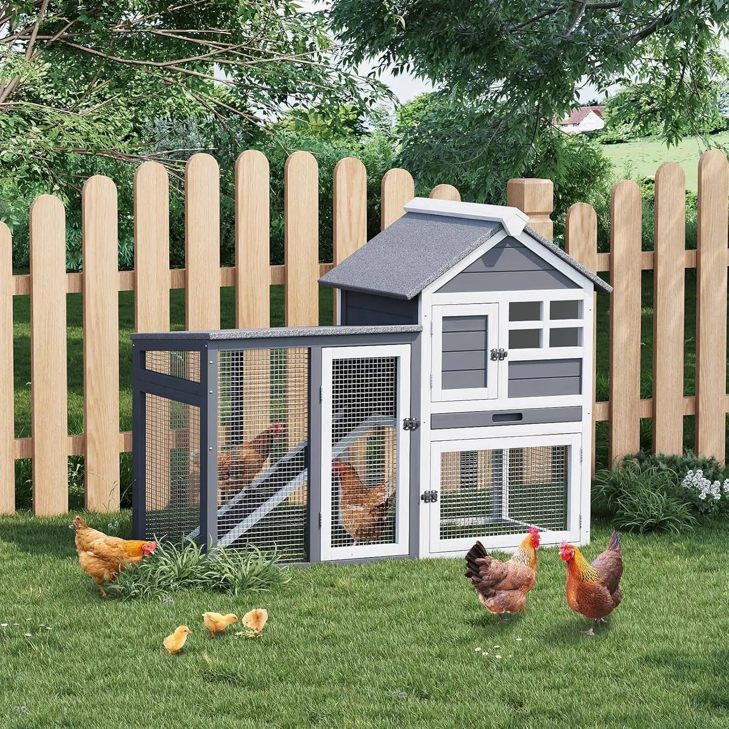 Rabbit Hutch Indoor Outdoor Two Story Cage