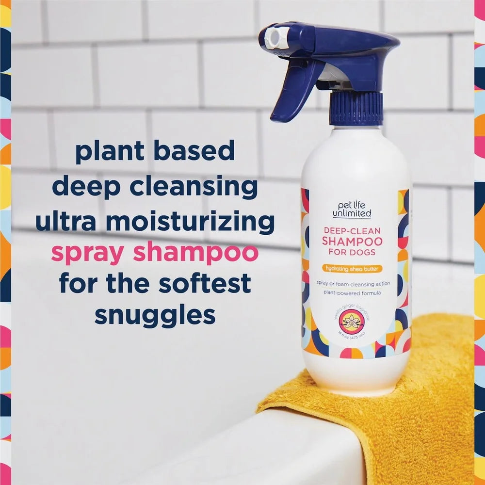 XMSJ Deep Clean Dog Shampoo Vanilla Ginger Waterless Pet Bath Two Way Cleaner 16oz