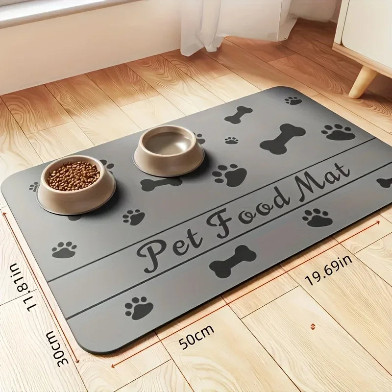 Absorbent Pet Feeding Mat With Waterproof Rubber Backing