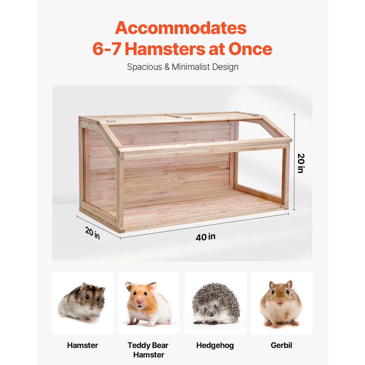 Wooden Hamster Cage Habitat Open Top Small Animal House