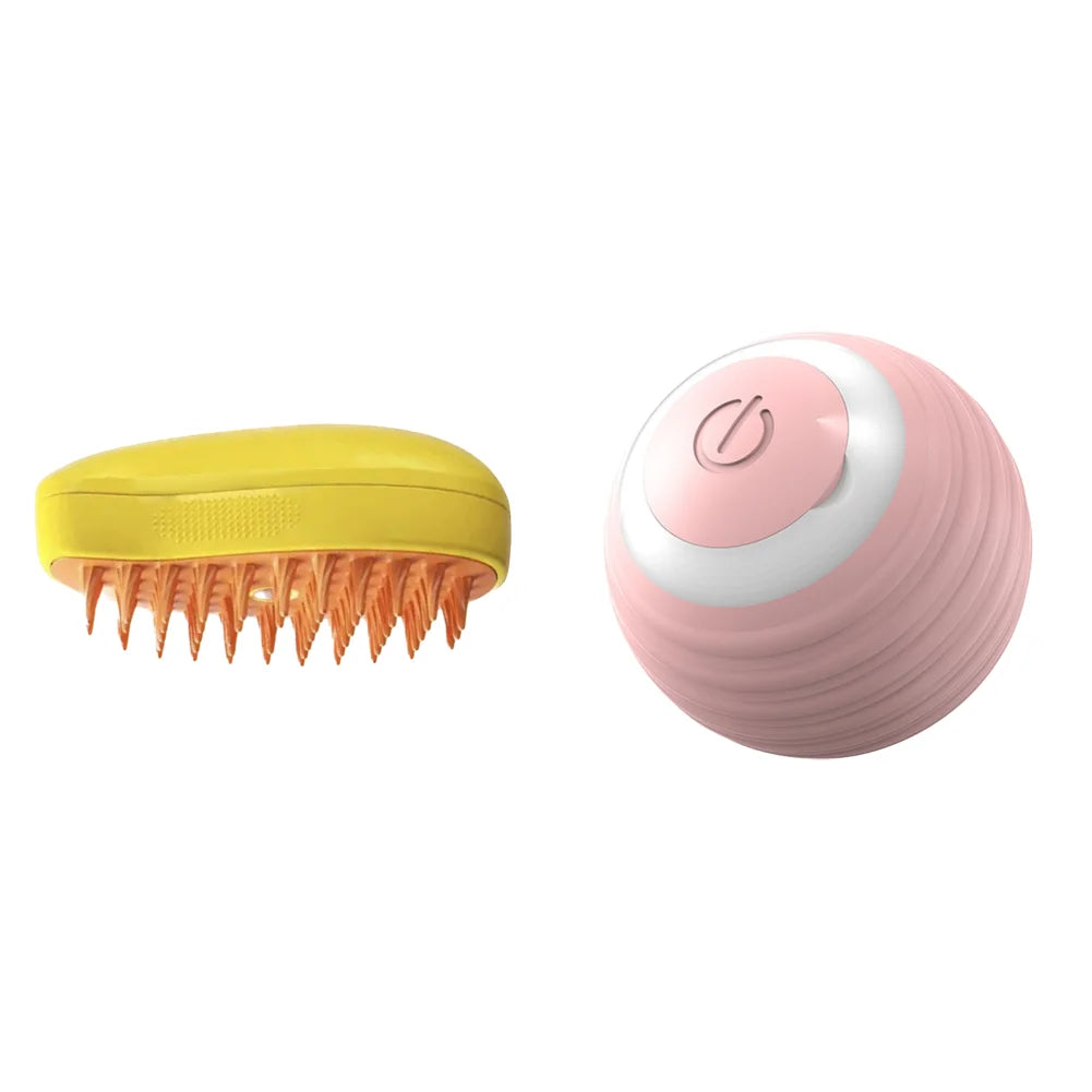 Electric Cat Grooming Brush with Spray for Easy Hair Removal