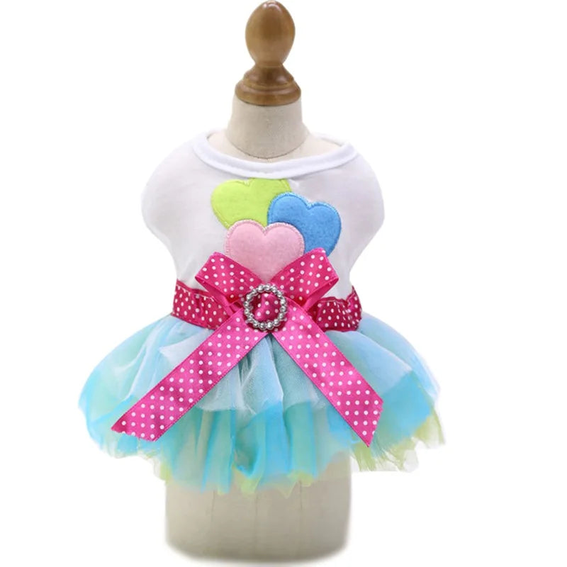 Sweet Dog Princess Dress for Small Dogs Lace Tutu Skirt Pet Apparel Summer Autumn Chihuahua Dress