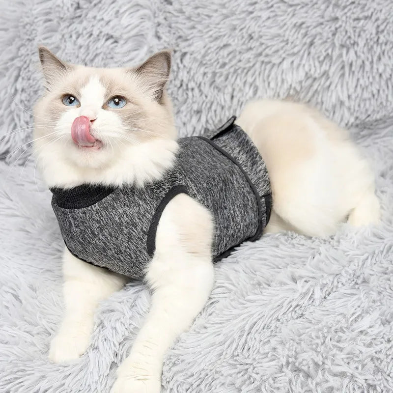 Pet Cat Vest Clothes Dog Puppy Post Operative Rehabilitation Recovery Suit Stress Relief Coat