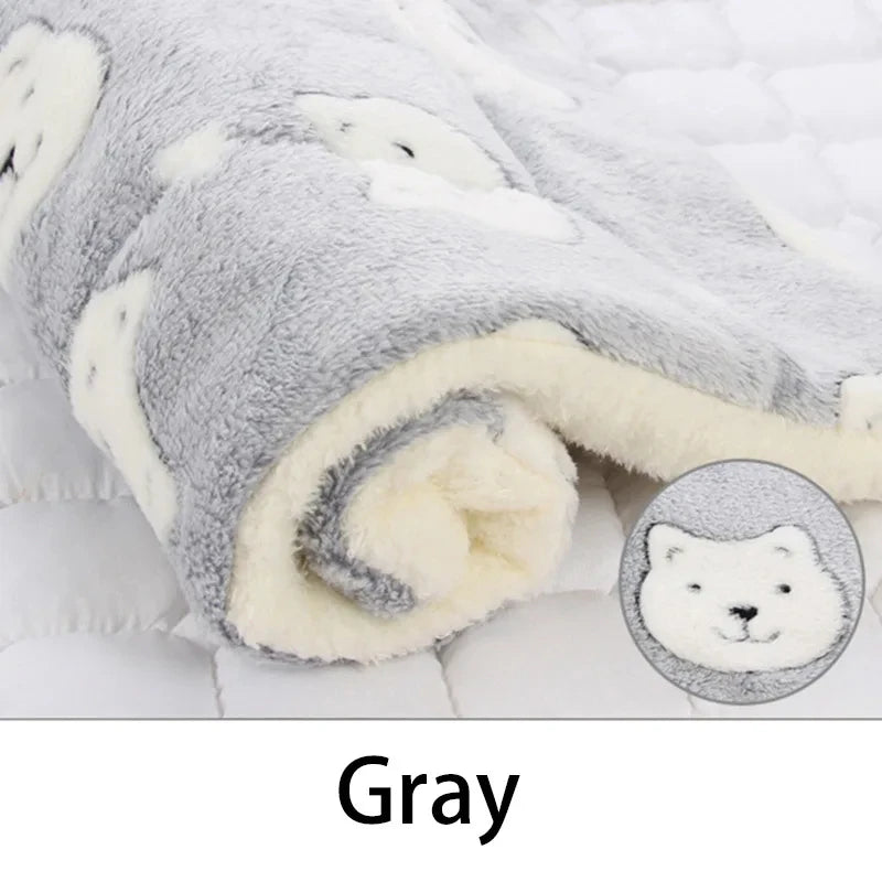 Flannel Pet Sleeping Mat Dog Bed Soft Cushion for Small Pets
