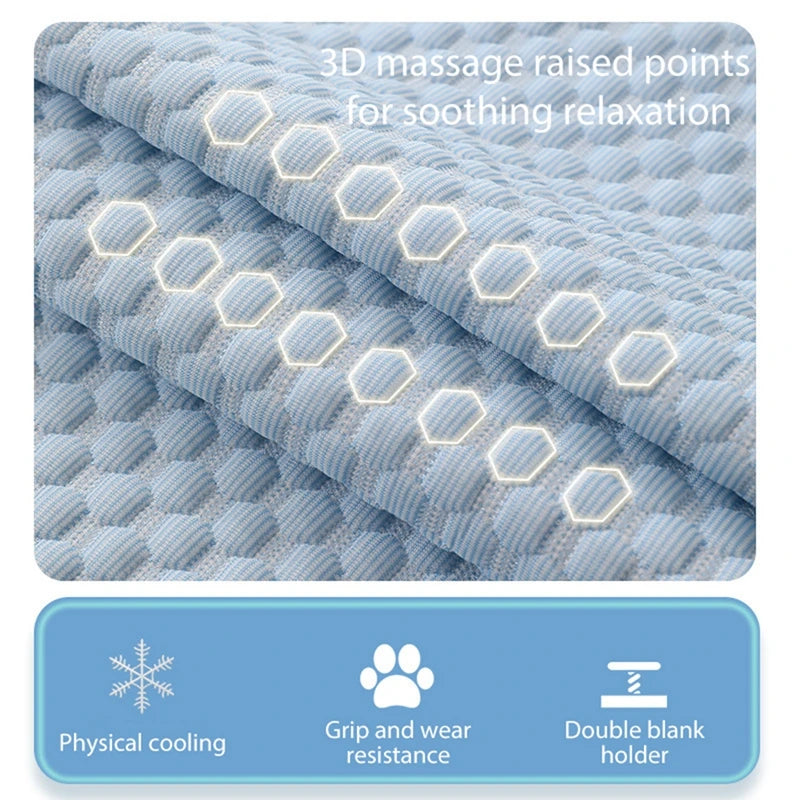 Cooling Dog Mat Summer Pet Bed Breathable Ice Silk Cushion