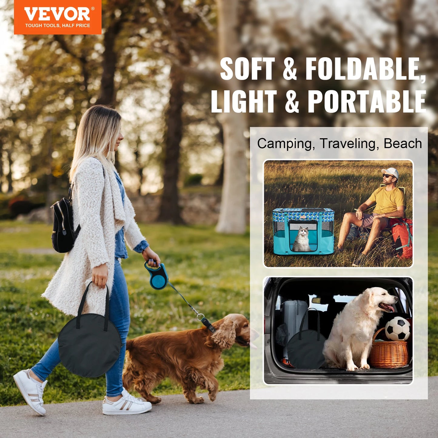 VEVOR Portable Foldable Waterproof Pet Playpen Tent For Dogs