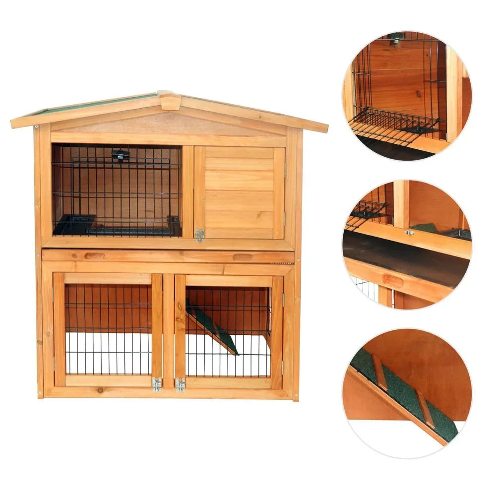 40 Inch Triangle Roof Waterproof Rabbit Hutch Chicken Coop