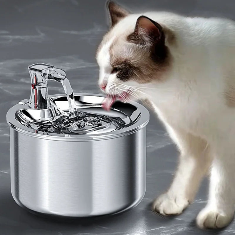2L Fully Stainless Steel Pet Water Dispenser Automatic Cat Water Fountain with Sensor and Heater Option