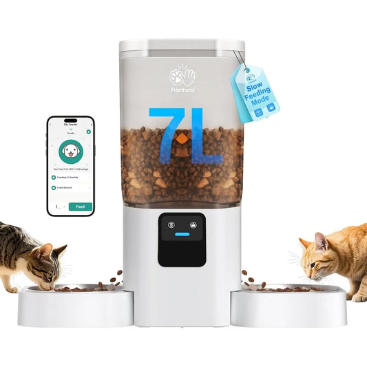Automatic Cat Feeder WiFi Slow Feed Large Capacity for Two Cats