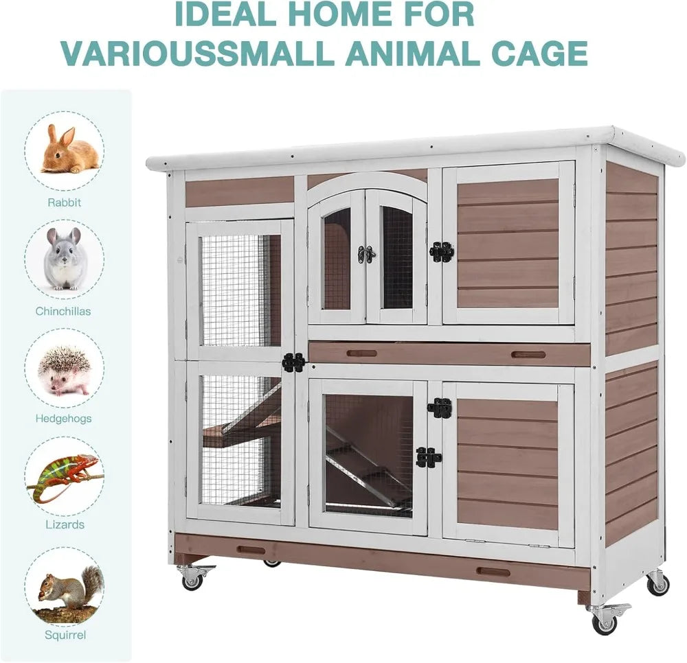 Hign-concerned Rabbit Hutch Indoor Small Animal Cage Ramp