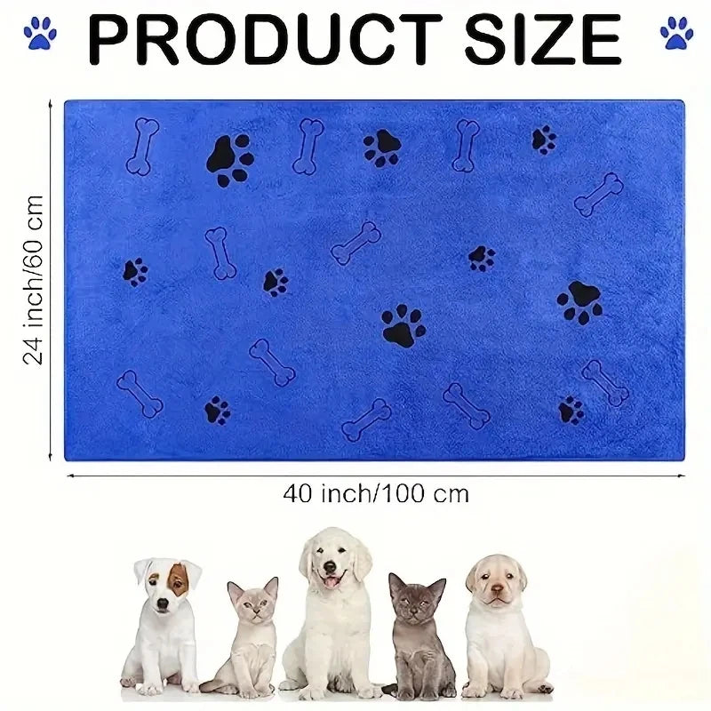 2pcs Soft Microfiber Dog Towels Quick Dry Absorbent Grooming