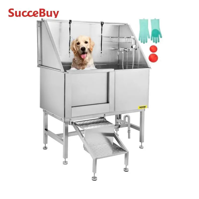 Dog Grooming Tub Stainless Steel Bath Station