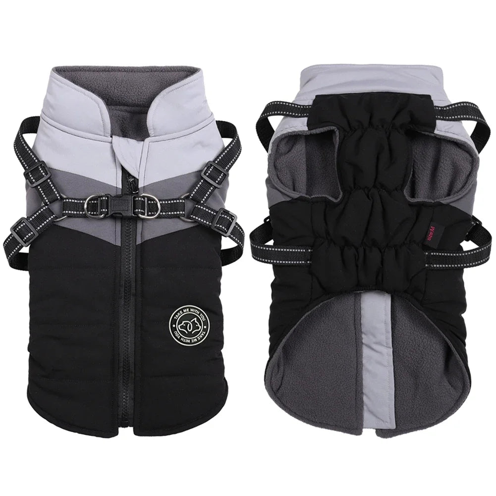 Winter Dog Harness Vest Waterproof Warm Puppy Jacket Clothes for Small Dogs Shih Tzu Chihuahua Pug Coat
