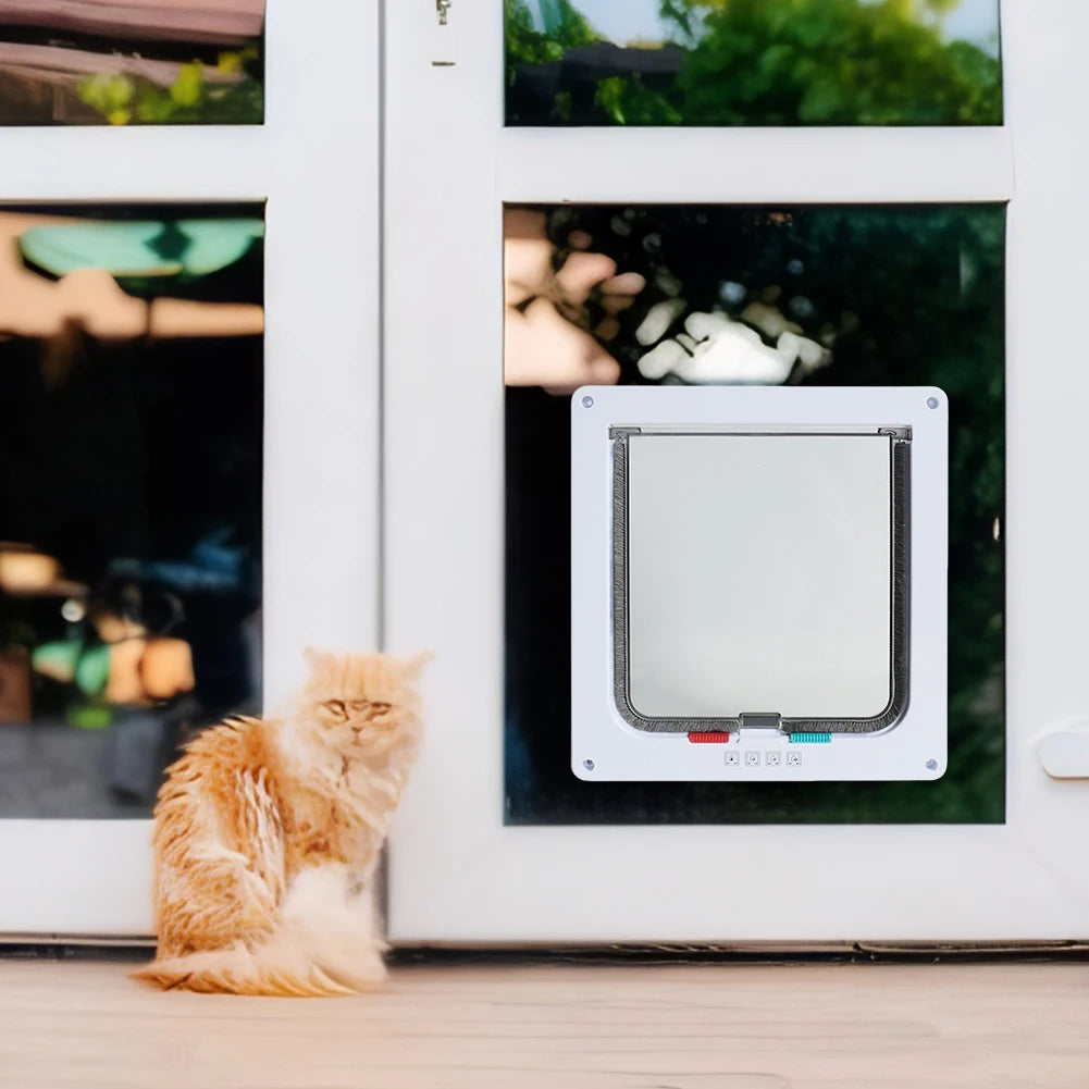 ShunmaiiHign-concerned Four Way Lock Pet Door for Small Pets