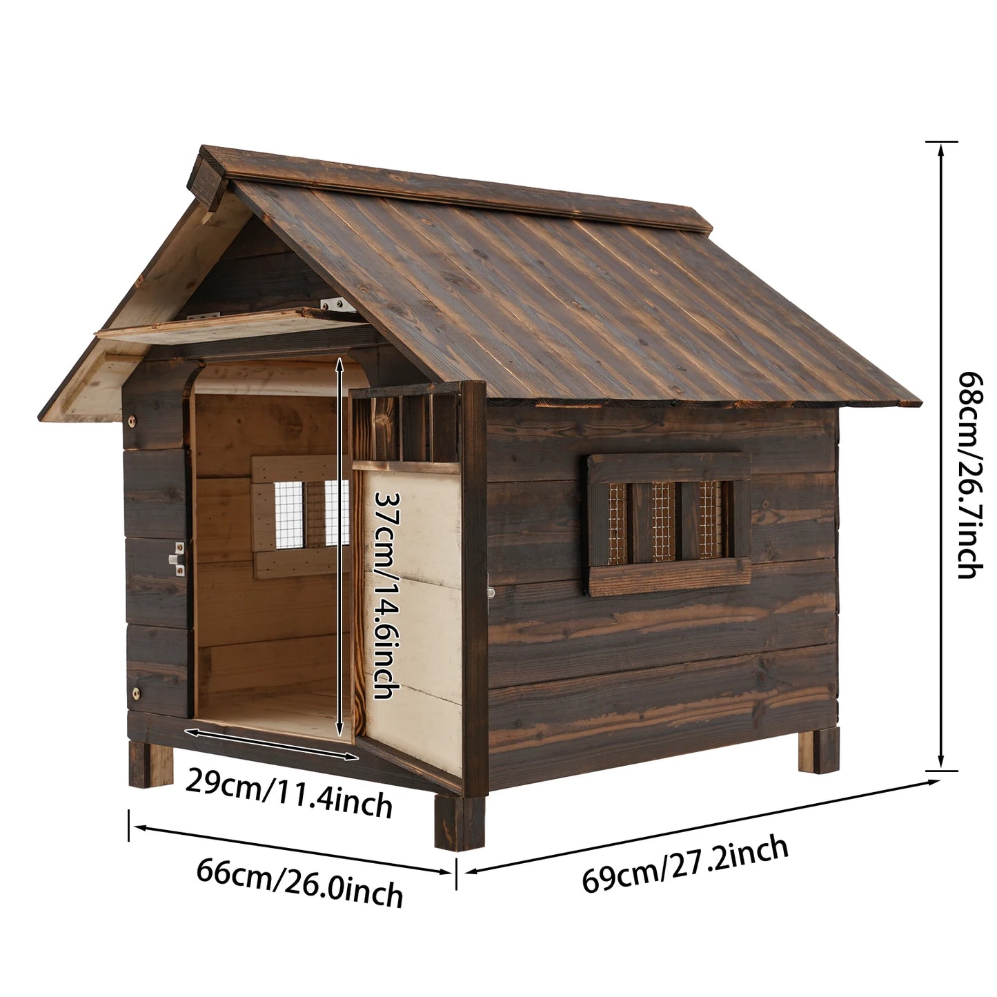 Hign-concerned Water-Resistant Dog House With Window Door