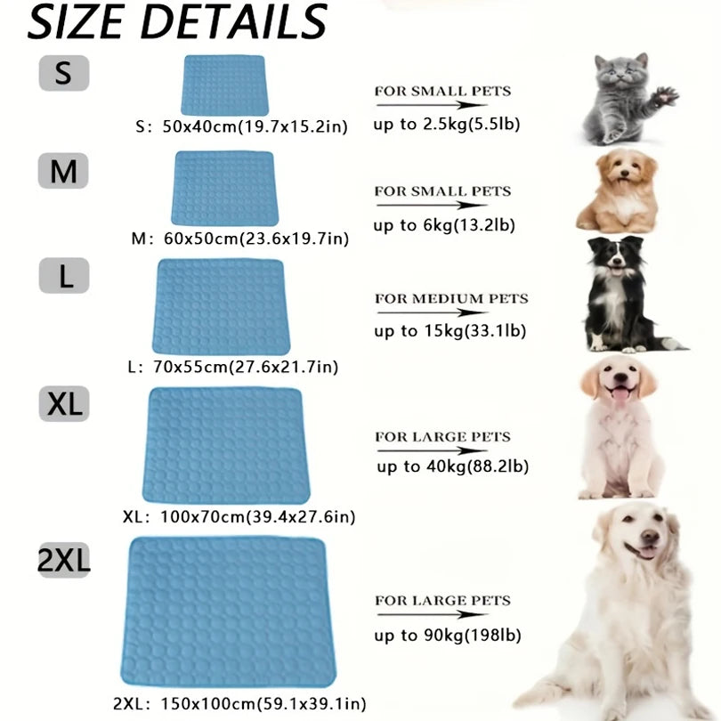 Extra Large Dog Cooling Mat Summer Pet Cold Bed for All Breeds