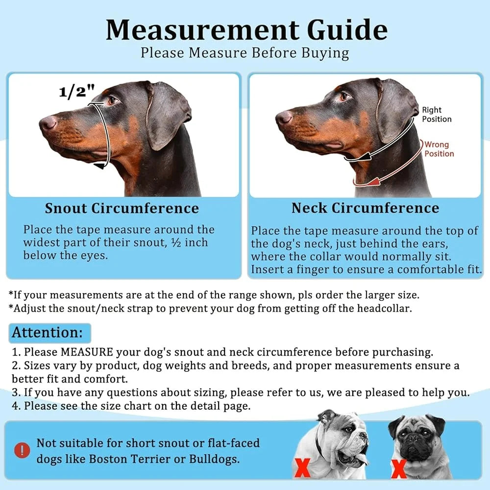 No Pull Dog Training Halter Adjustable Head Collar Easy Fit Harness with Gentle Control and Safety Link