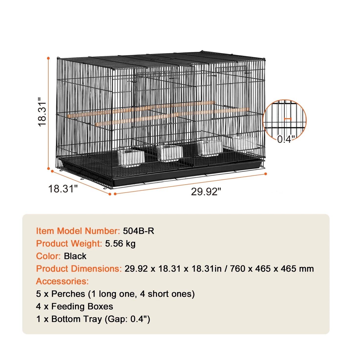 SucceBuy Flight Bird Cage With Handle For Travel And Perch