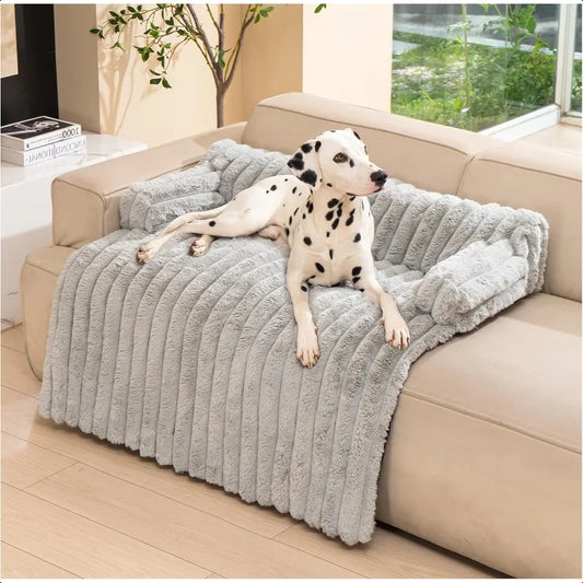 Dog Bed for Couch Fluffy Pet Mat Sofa Furniture Protector for Small Medium Large Dogs Cats Removable Washable Cover