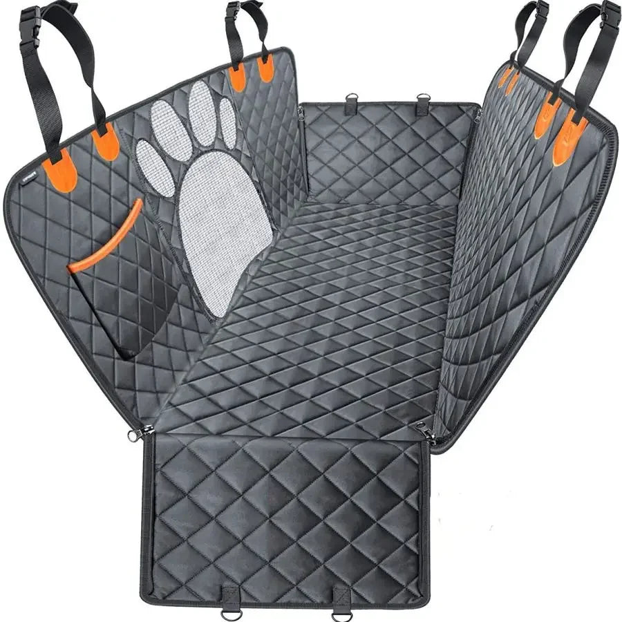 Waterproof Dog Car Seat Cover Hammock with Mesh Window and Zipper