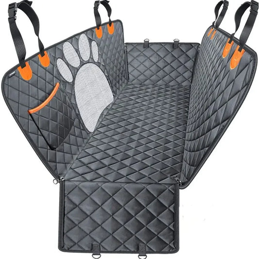 Waterproof Dog Car Seat Cover Hammock with Mesh Window and Zipper