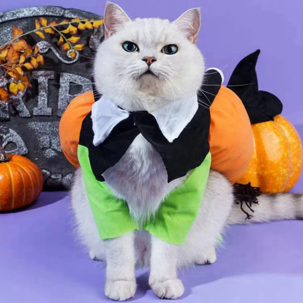 Funny Pet Cosplay Costume Small Medium Dog Leotard Coat Halloween Christmas Pumpkin Cat Clothing