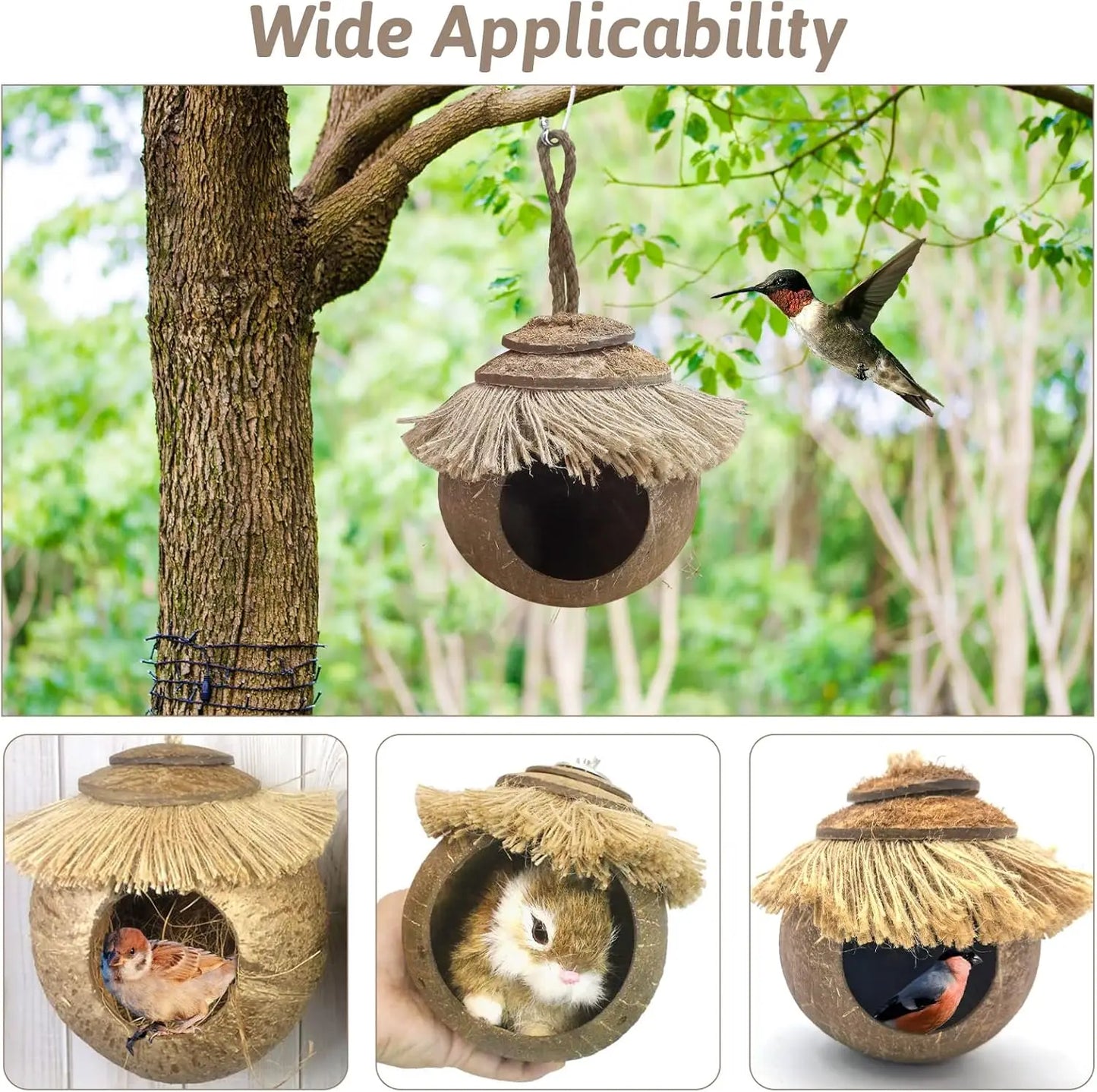 Coconut Fiber Hanging Bird Cage Parrot House