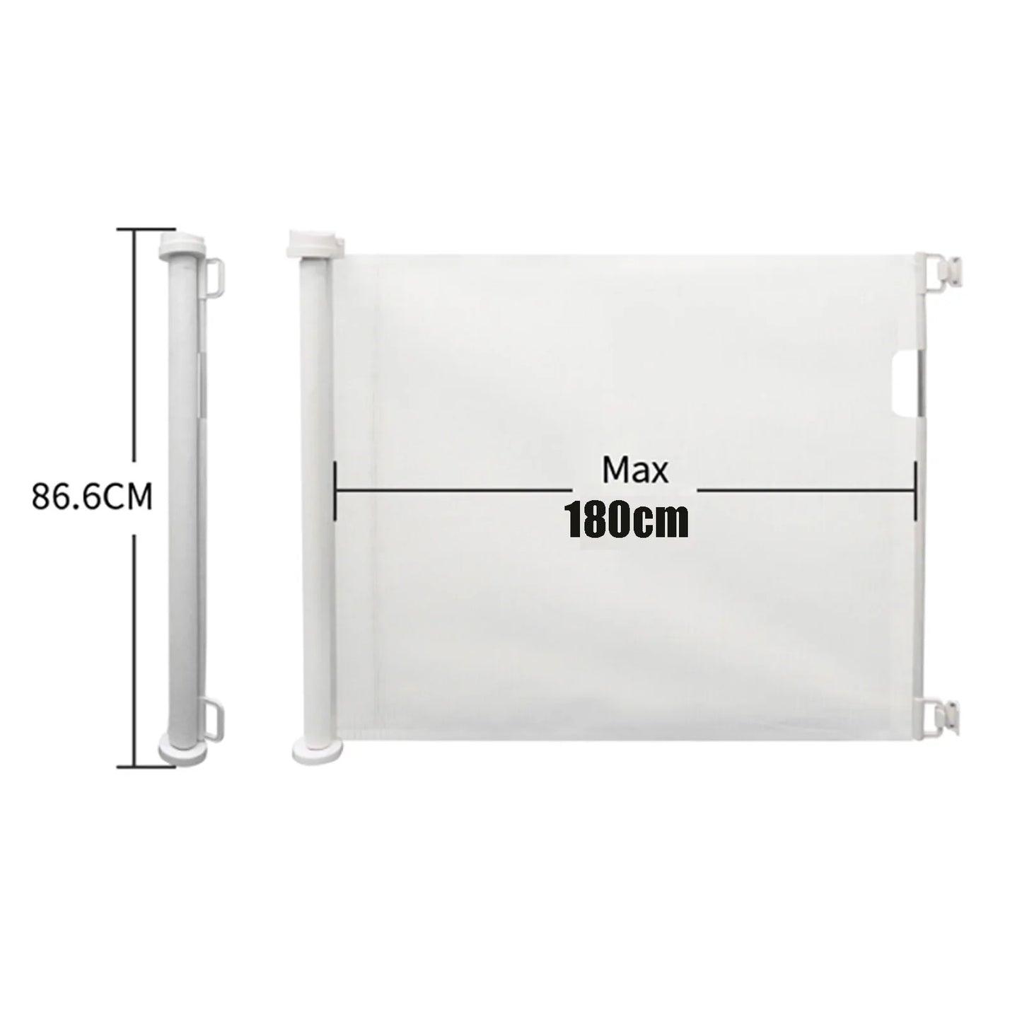 Extra Wide Retractable Dog Gate for Kids and Pets in White