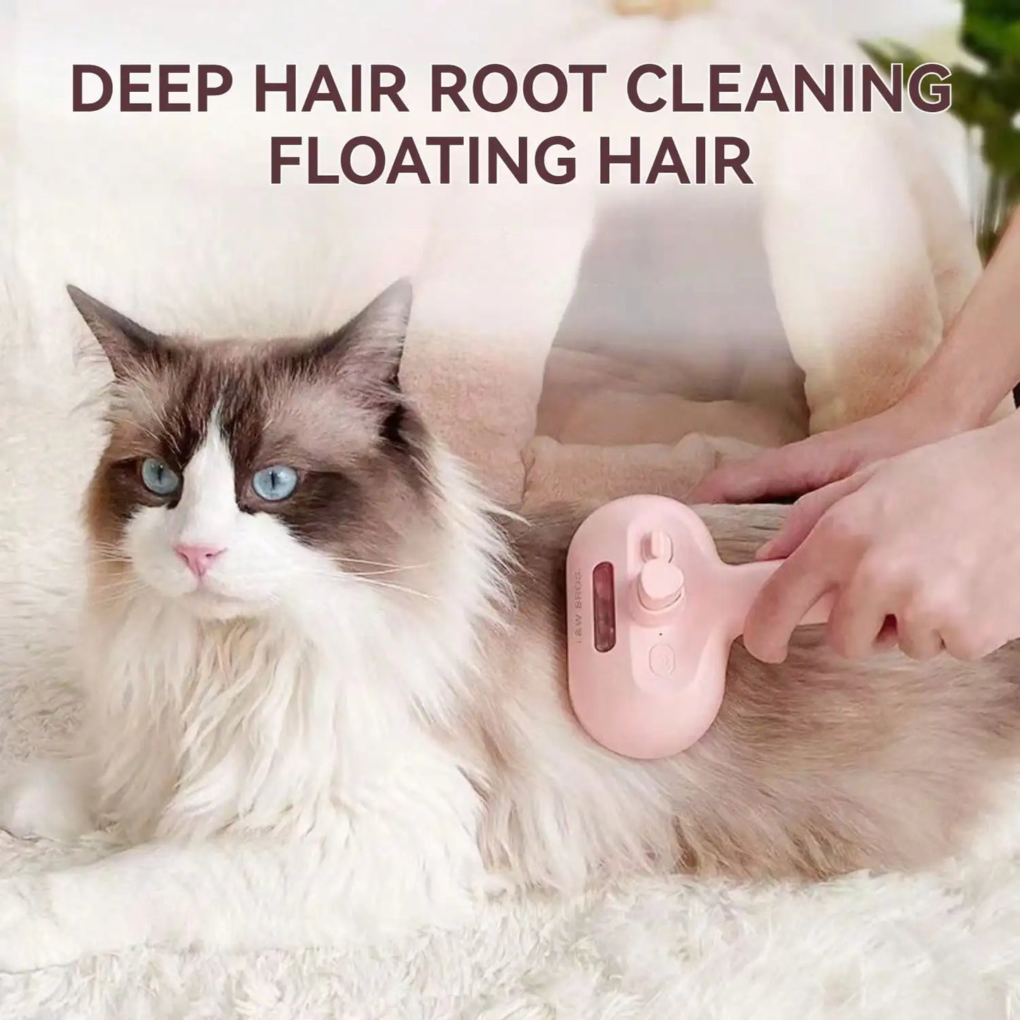 Cat Steam Brush with Spray for Easy Grooming and Shedding