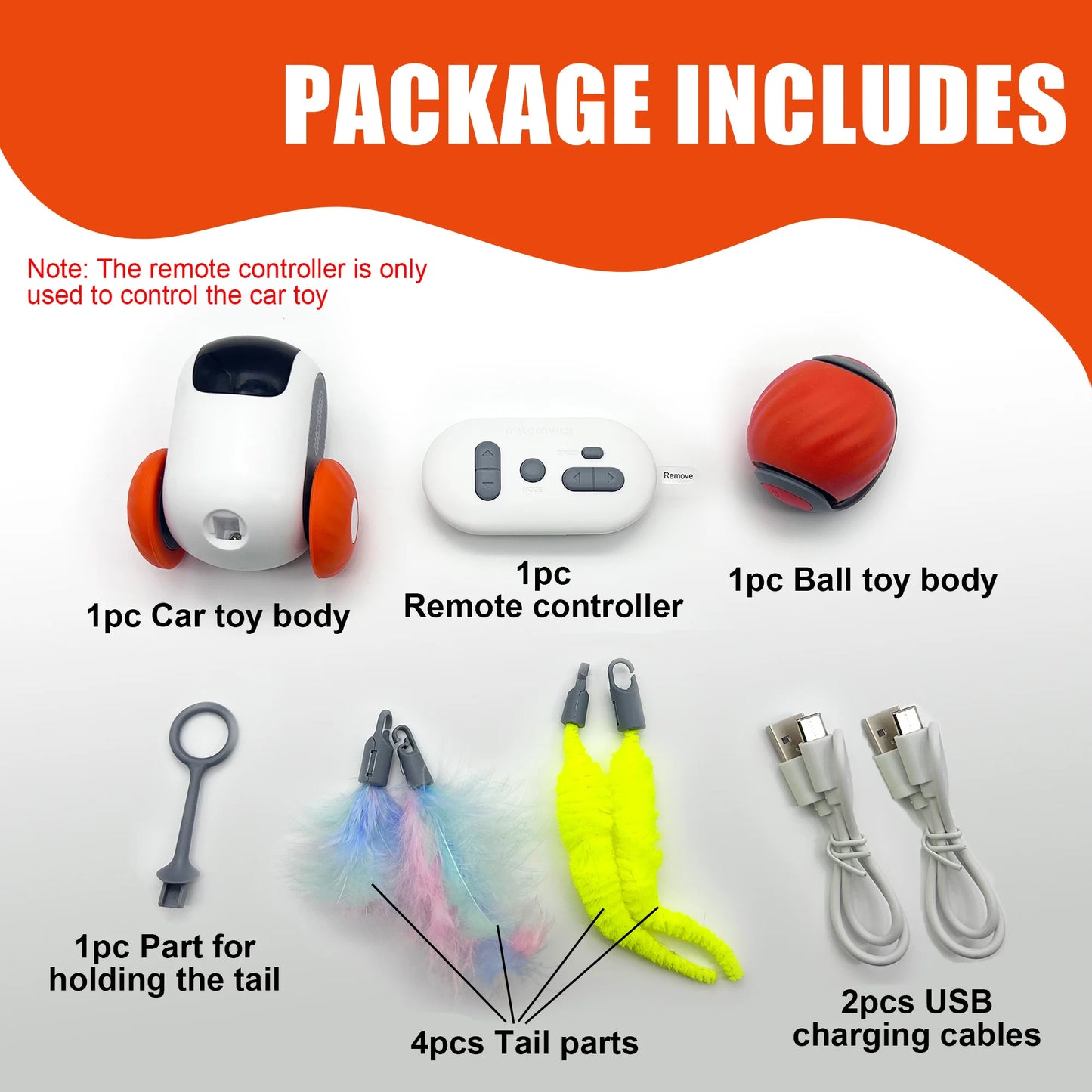 Interactive Automatic Remote Control Cat Mice Car and Ball Toy