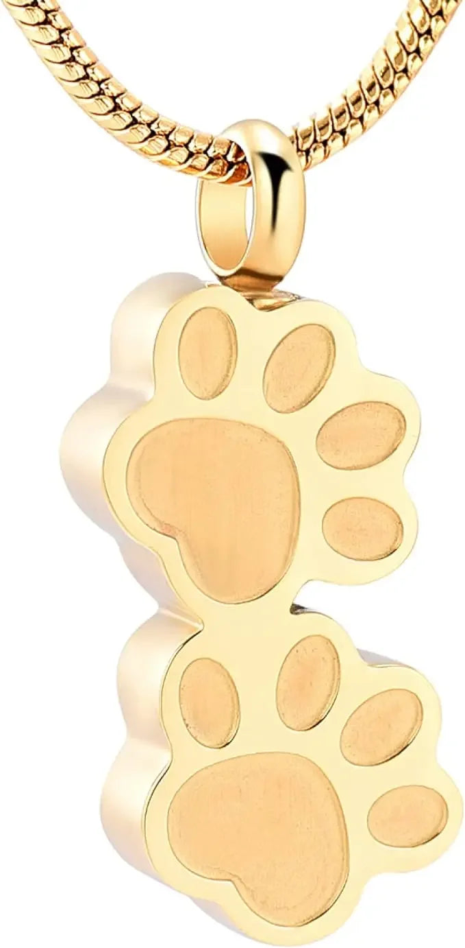 Pet Ashes Necklace Cat And Dog Claw Print Commemorative Box