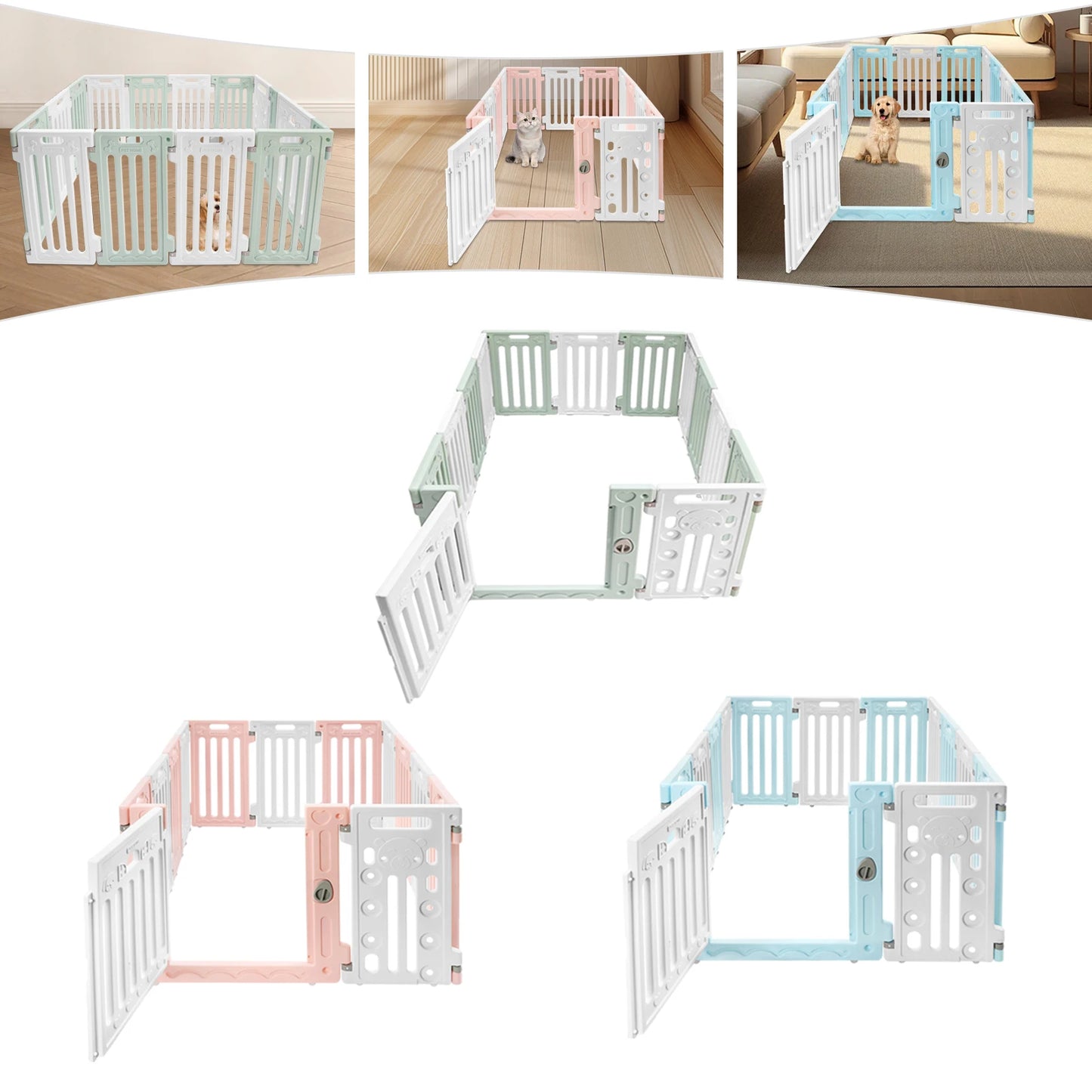 Pet Safety Fence Easy Installation Decorative Dog Playpen with Bone Patterns