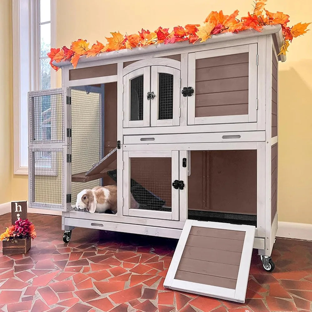 Hign-concerned Rabbit Hutch Indoor Small Animal Cage Ramp