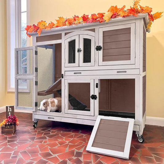 Hign-concerned Rabbit Hutch Indoor Small Animal Cage Ramp