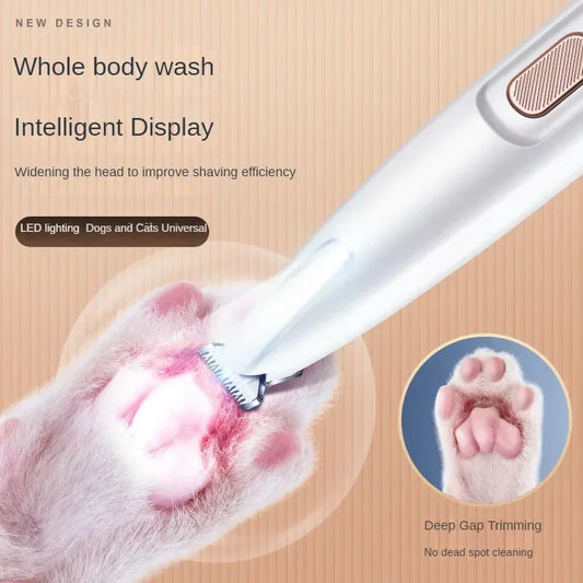 New Waterproof Dog Paw Trimmer with LED Light and Display