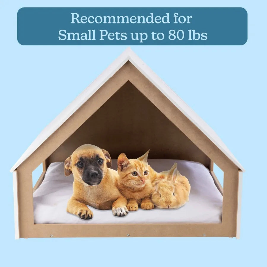 Hign Concerned Wooden Indoor Dog House With Cushion Shelter