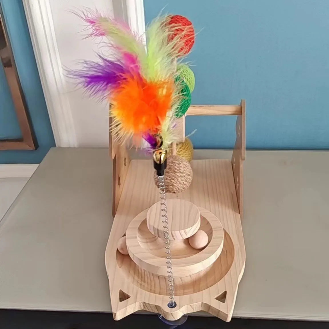 3 In 1 Interactive Cat Toy Set With Ferris Wheel And Teaser Wand
