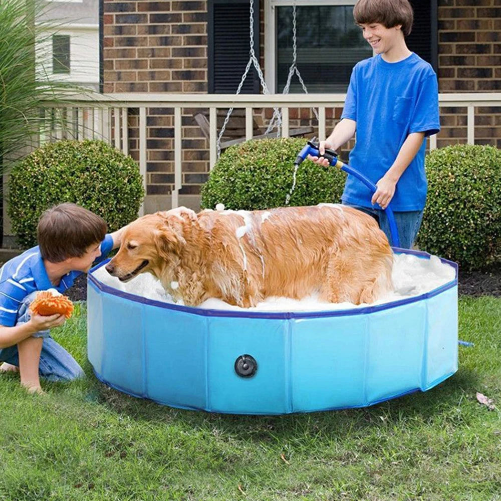 Portable Dog Swimming Pool with Cover for Large Dogs Bathing