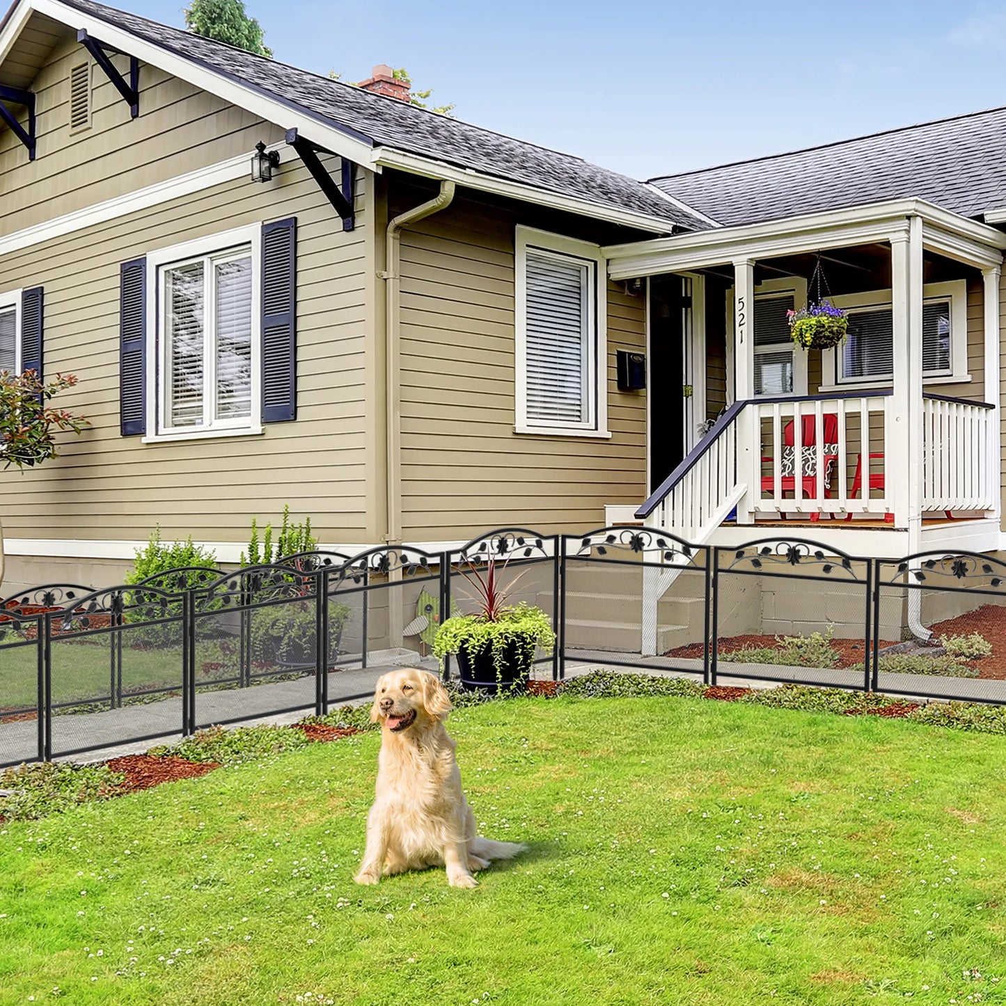 Bingopaw Outdoor Dog Playpen Heavy Metal Fence Panels
