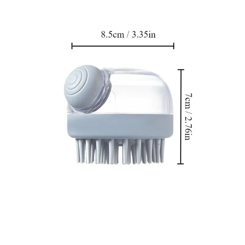 Dog Shower Brush Grooming Massage Bath Cleaning Brush with Shampoo Dispenser for Pets