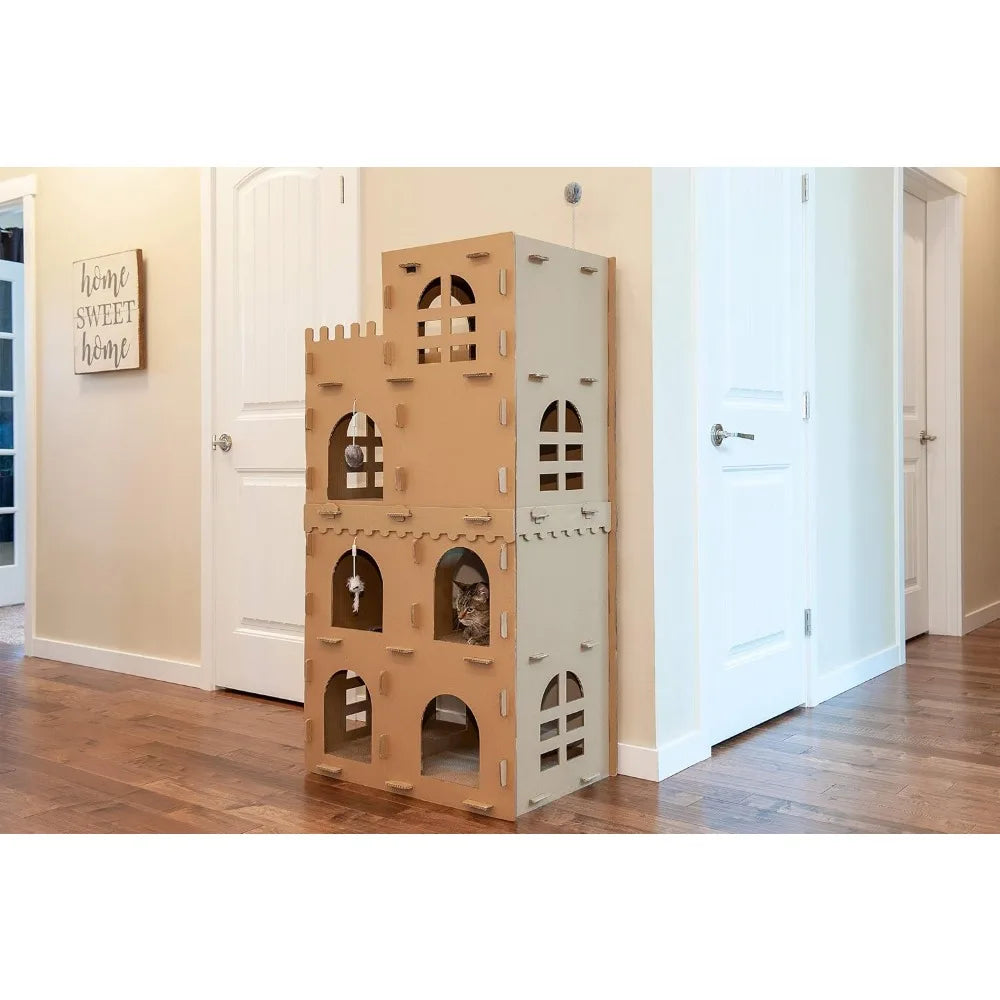 DAFIFY Cat Condo Tower With Scratching Pads And Toys