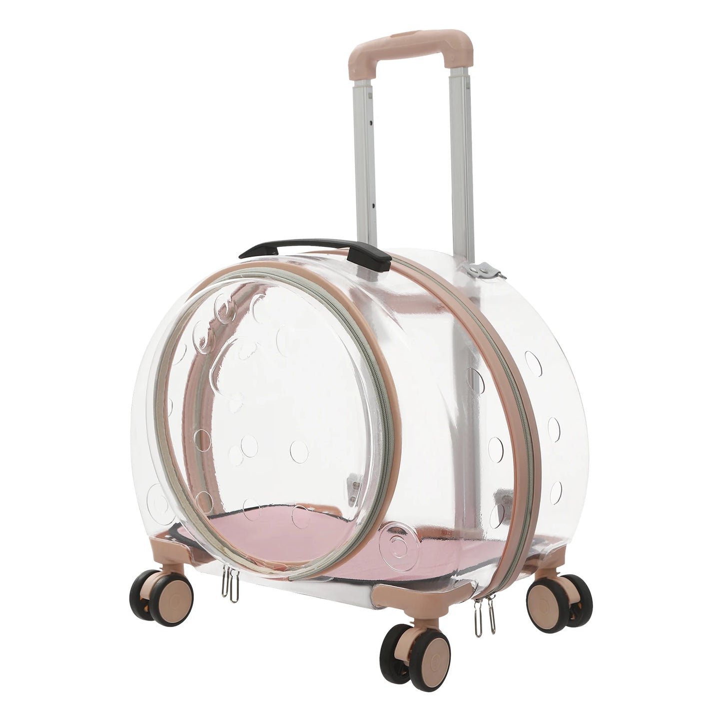 Breathable Waterproof Adjustable Cat Carrier with Rolling Wheels