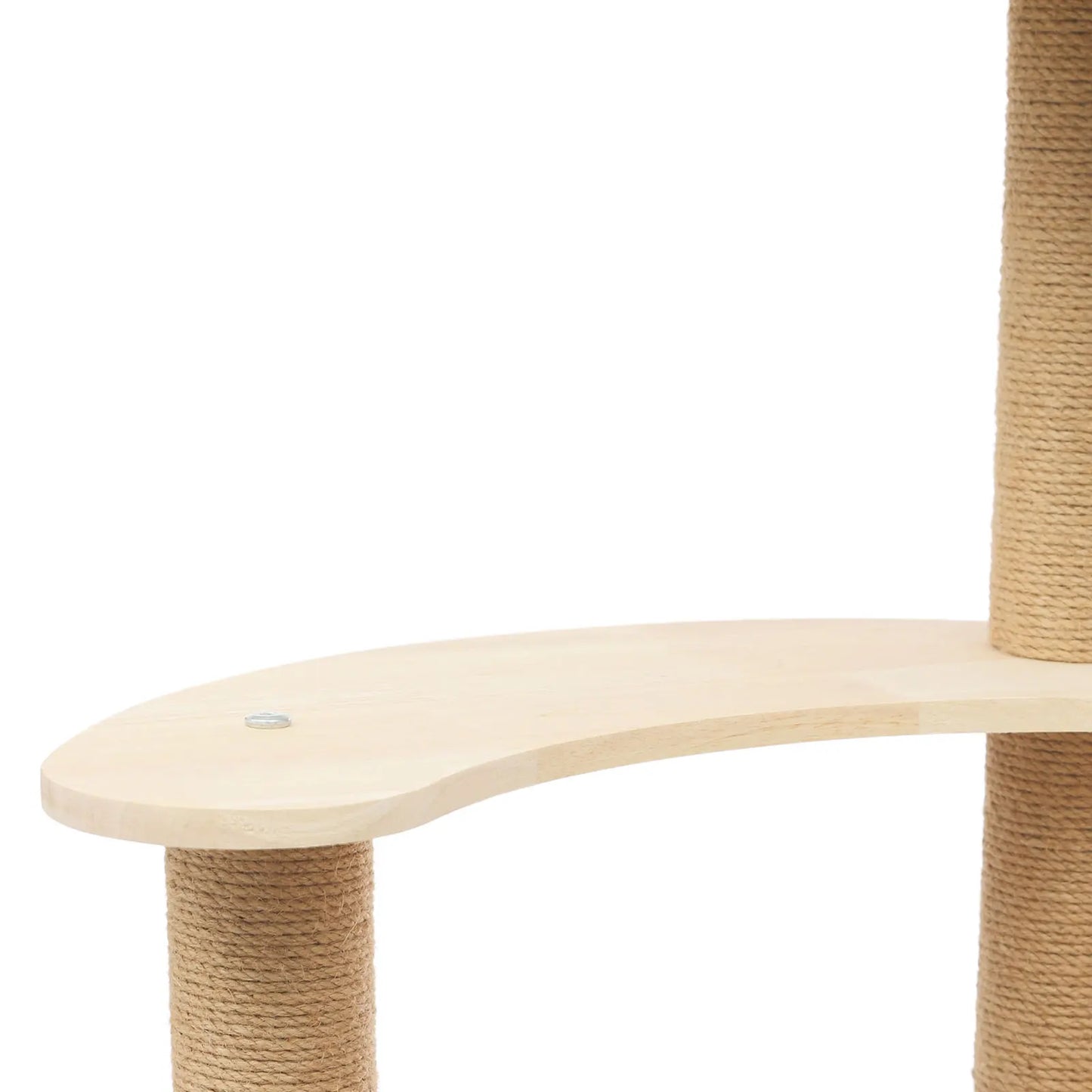 Sturdy Oak Cat Tree Jute and Wood Climbing Tower with Scratching Posts Hanging Balls and Cozy Cushions Pet Furniture