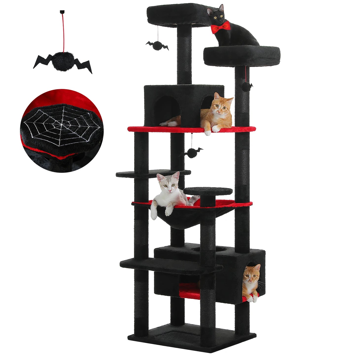 PAWZ Road Large Cat Tree and Tower for Indoor Cats with Scratching Posts and Spacious Hammock