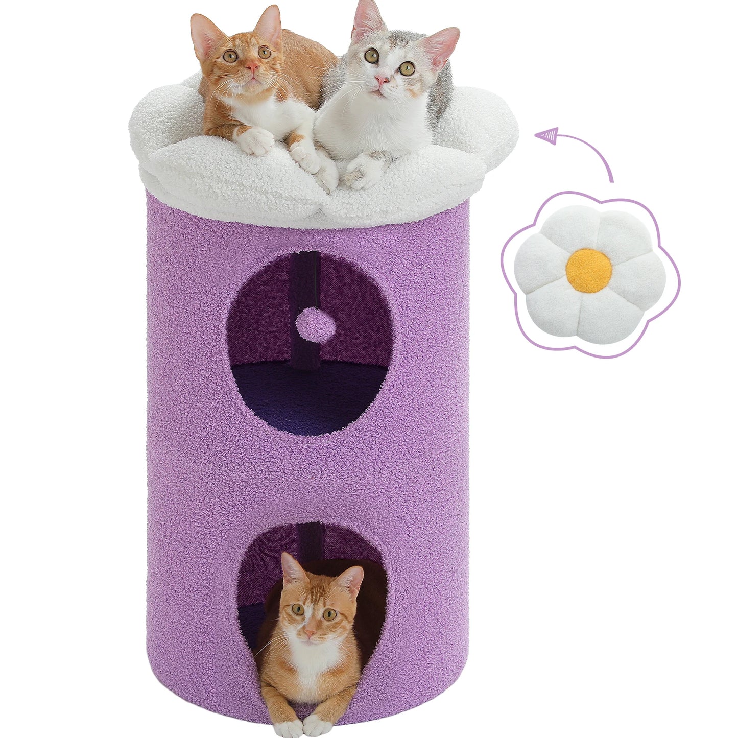 Pawz Road Two Storey Cat House with Removable Flower Bed Cute Cat Cave Condo